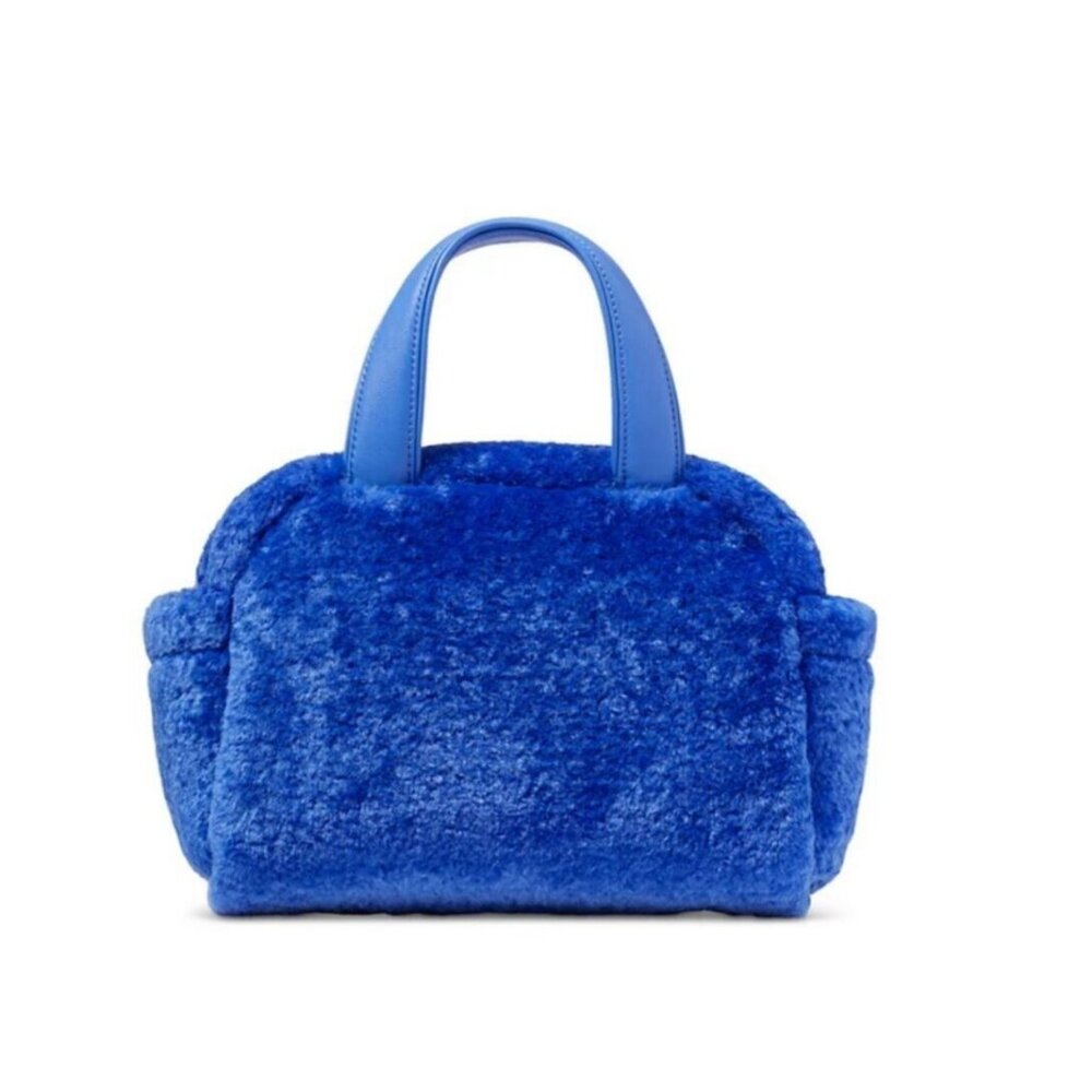 KATE SPADE NY Apres Chic faux-fur shearling small satchel crossbody bag -BLUE - Picture 15 of 16